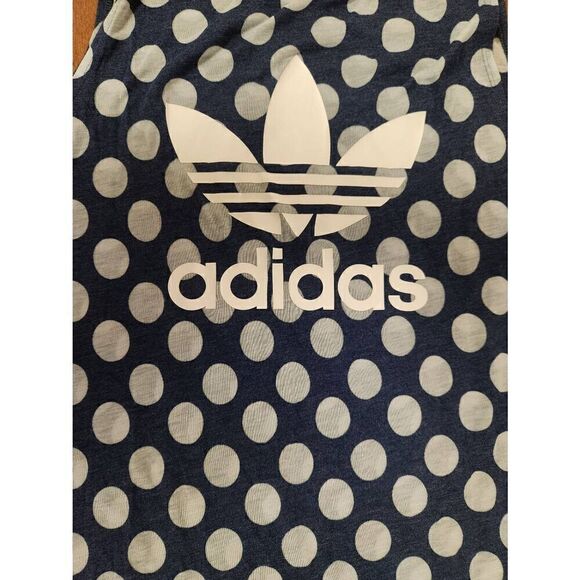 Adidas Medium NAVY loose fit polka-dot Tank Top - Picture 4 of 7